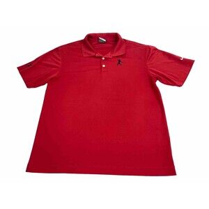 BARSTOOL Nike Golf Dri-Fit Tiger Woods fist pump logo red polo shirt Men Medium